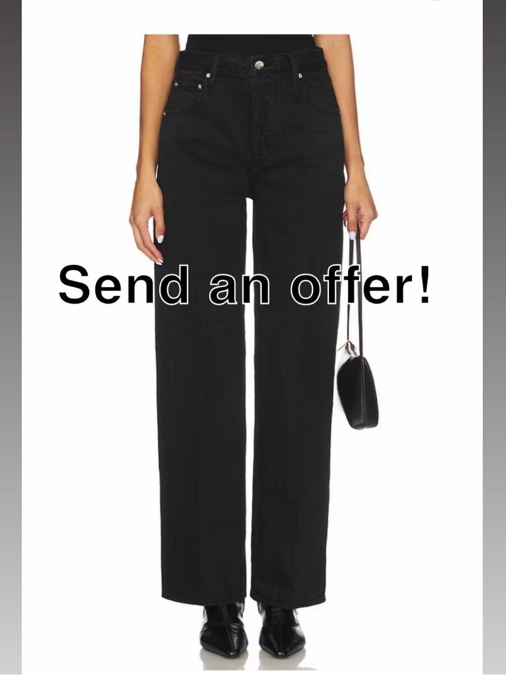 Pistola (Revolve) Tate High Rise Bowed Wide Leg Jeans in Midnight Hour